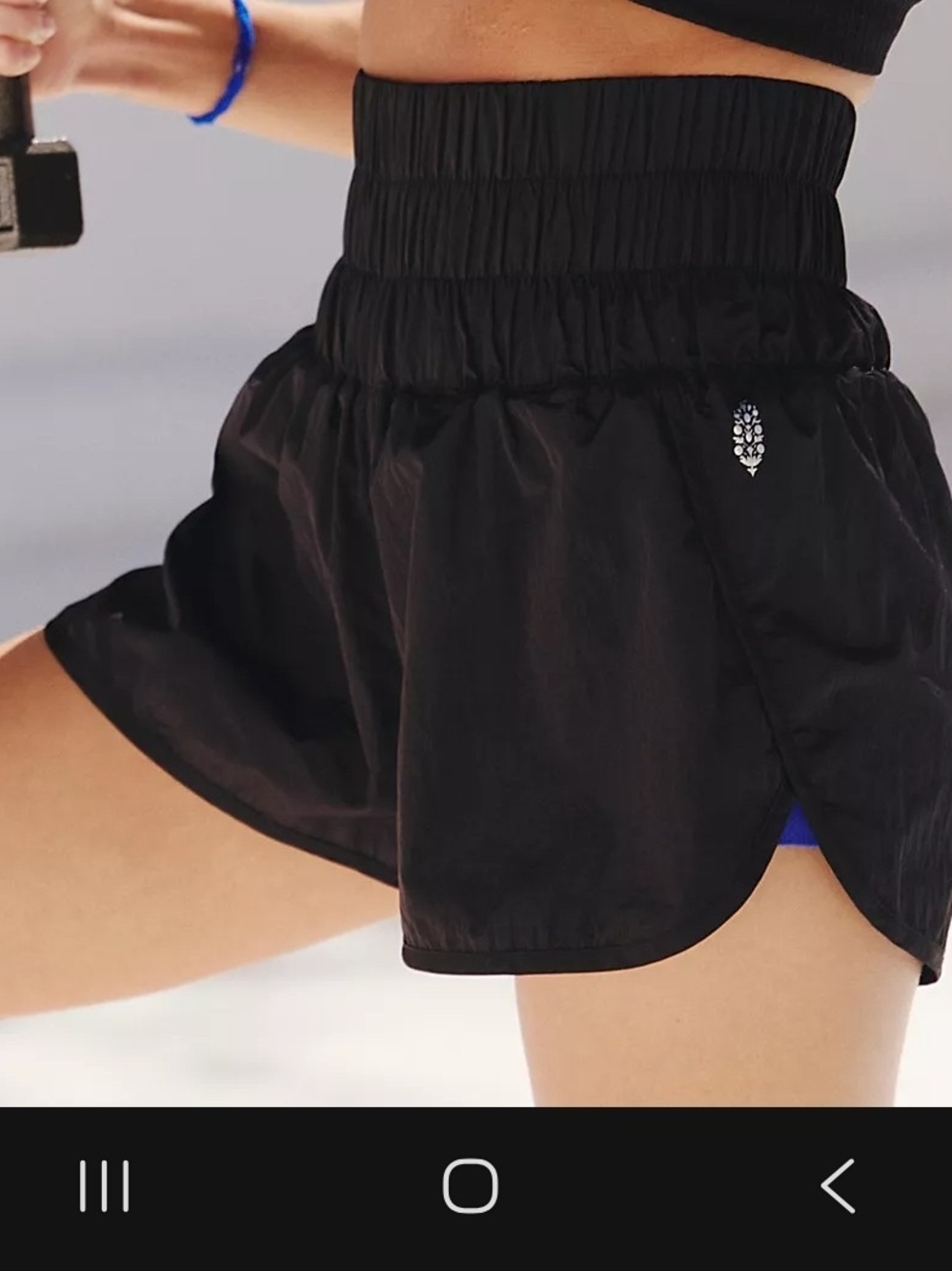 FP Movement by Free People Black&Olive High-Waist Athletic Short with Side Slits